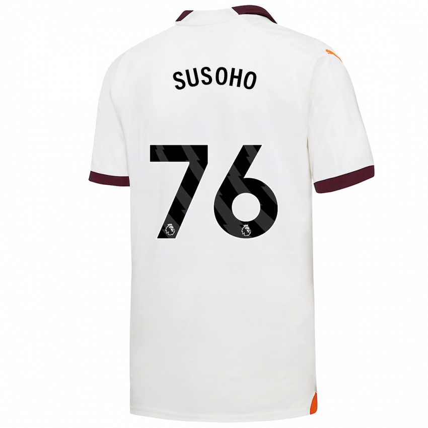 Męski Mahamadou Susoho #76 Biały Wyjazdowa Koszulka 2023/24 Koszulki Klubowe