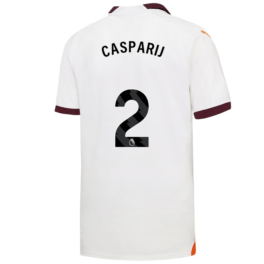 Męski Kerstin Casparij #2 Biały Wyjazdowa Koszulka 2023/24 Koszulki Klubowe