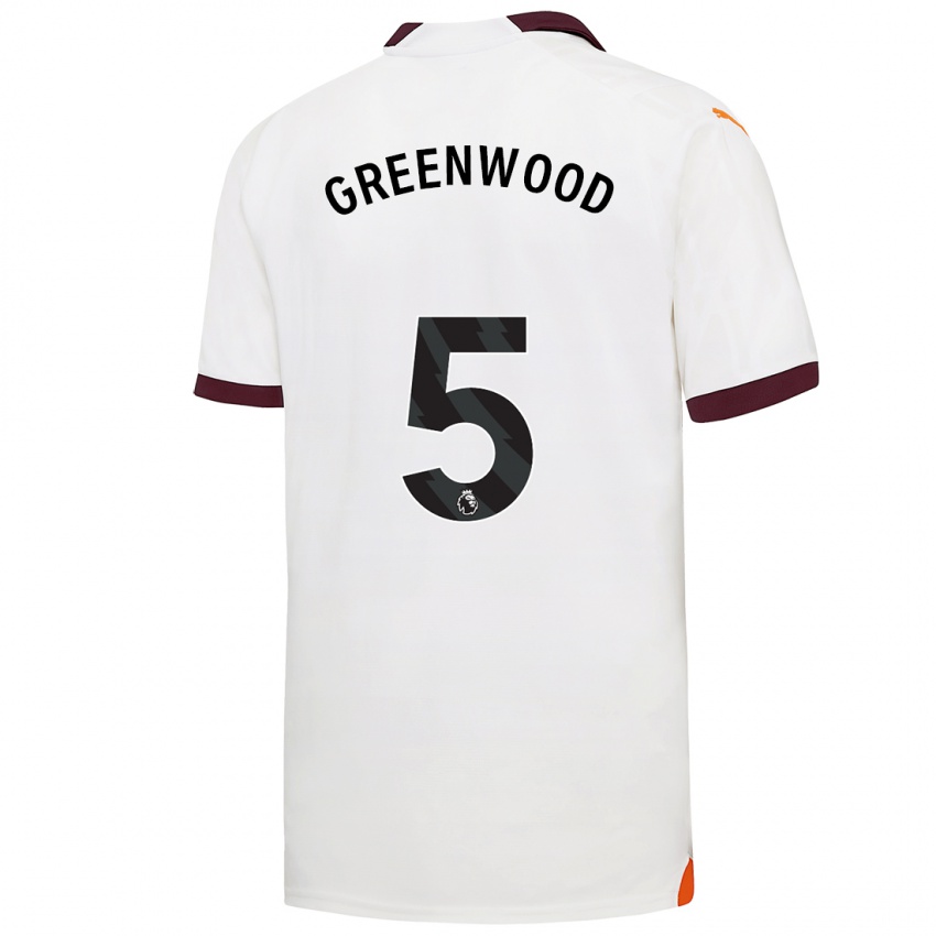 Męski Alex Greenwood #5 Biały Wyjazdowa Koszulka 2023/24 Koszulki Klubowe