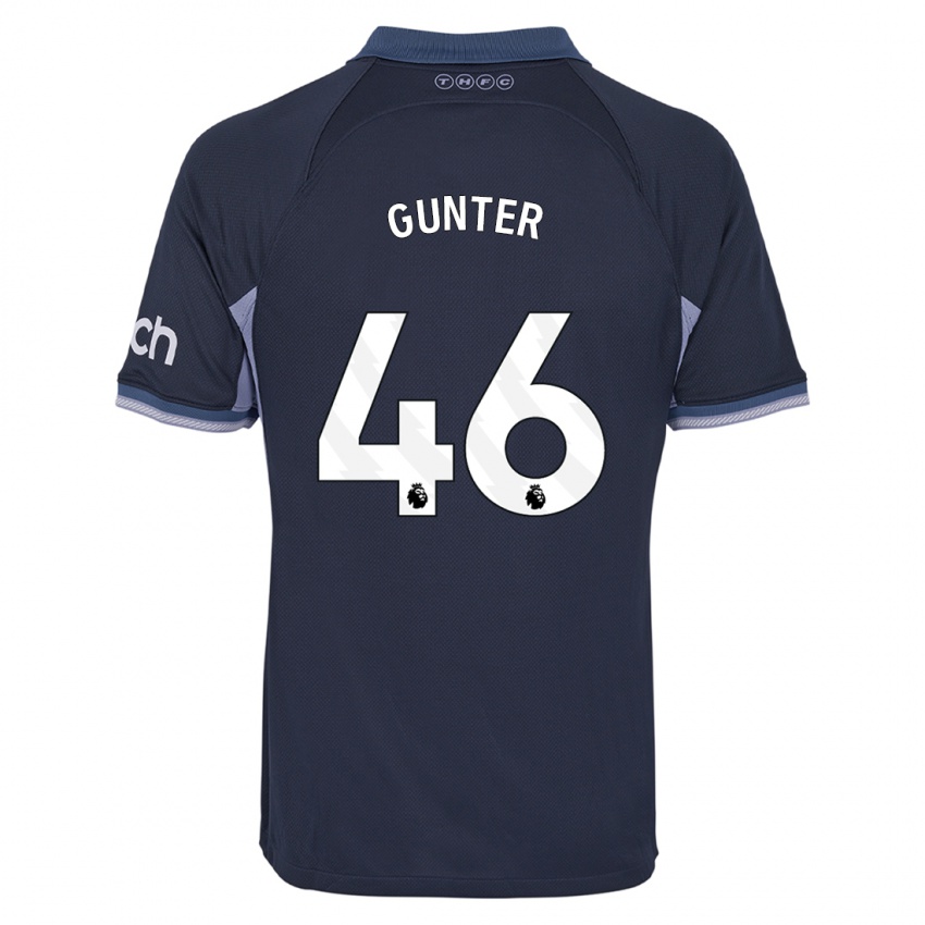 Męski Luca Gunter #46 Ciemny Niebieski Wyjazdowa Koszulka 2023/24 Koszulki Klubowe