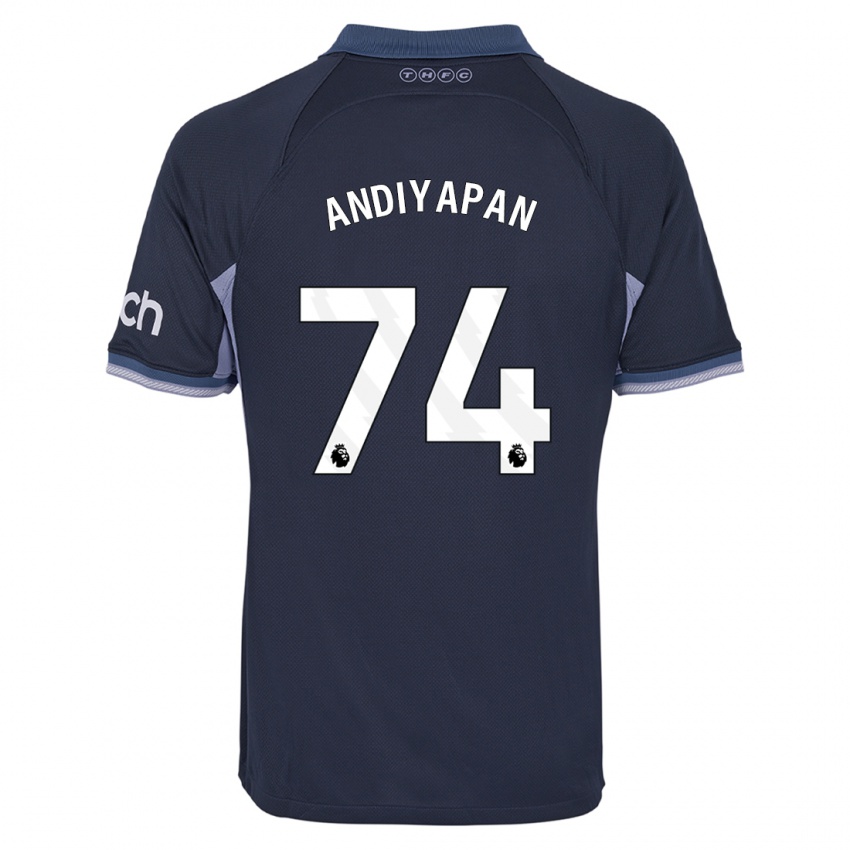 Męski William Andiyapan #74 Ciemny Niebieski Wyjazdowa Koszulka 2023/24 Koszulki Klubowe