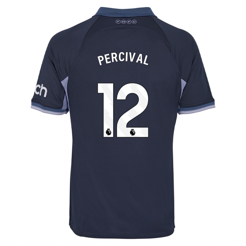Męski Ria Percival #12 Ciemny Niebieski Wyjazdowa Koszulka 2023/24 Koszulki Klubowe