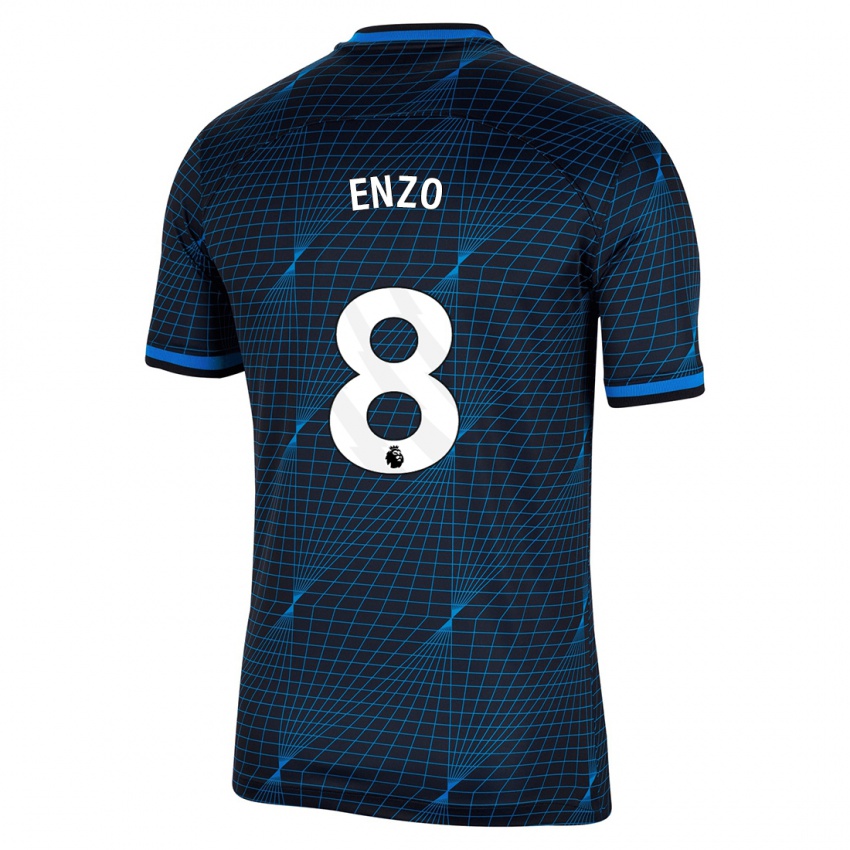 Męski Enzo Fernández #8 Ciemny Niebieski Wyjazdowa Koszulka 2023/24 Koszulki Klubowe