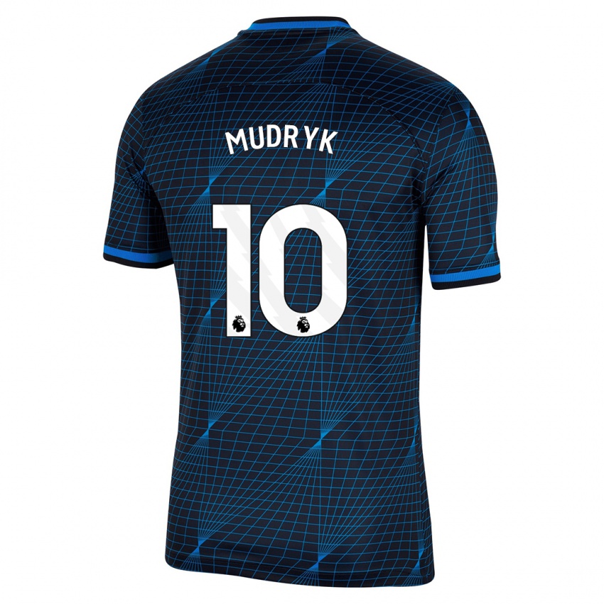 Męski Mykhaylo Mudryk #10 Ciemny Niebieski Wyjazdowa Koszulka 2023/24 Koszulki Klubowe