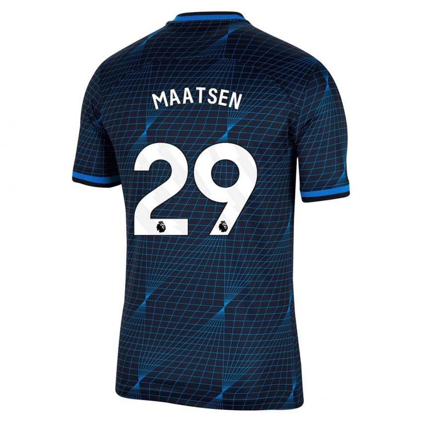Męski Ian Maatsen #29 Ciemny Niebieski Wyjazdowa Koszulka 2023/24 Koszulki Klubowe