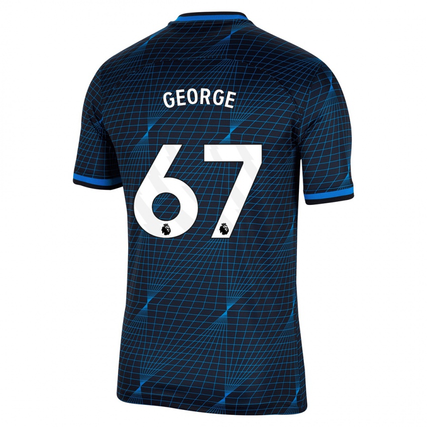Męski Tyrique George #67 Ciemny Niebieski Wyjazdowa Koszulka 2023/24 Koszulki Klubowe