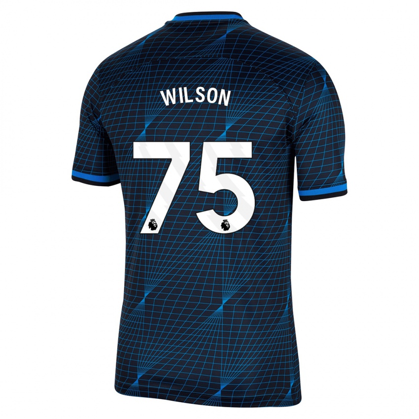 Męski Kaiden Wilson #75 Ciemny Niebieski Wyjazdowa Koszulka 2023/24 Koszulki Klubowe