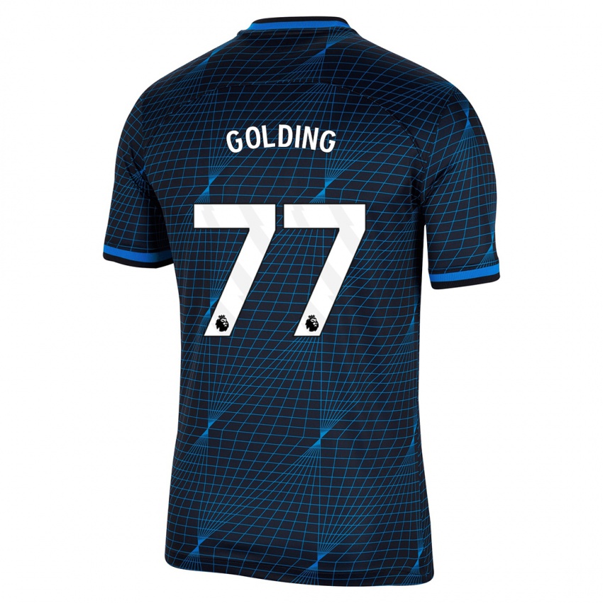 Męski Michael Golding #77 Ciemny Niebieski Wyjazdowa Koszulka 2023/24 Koszulki Klubowe