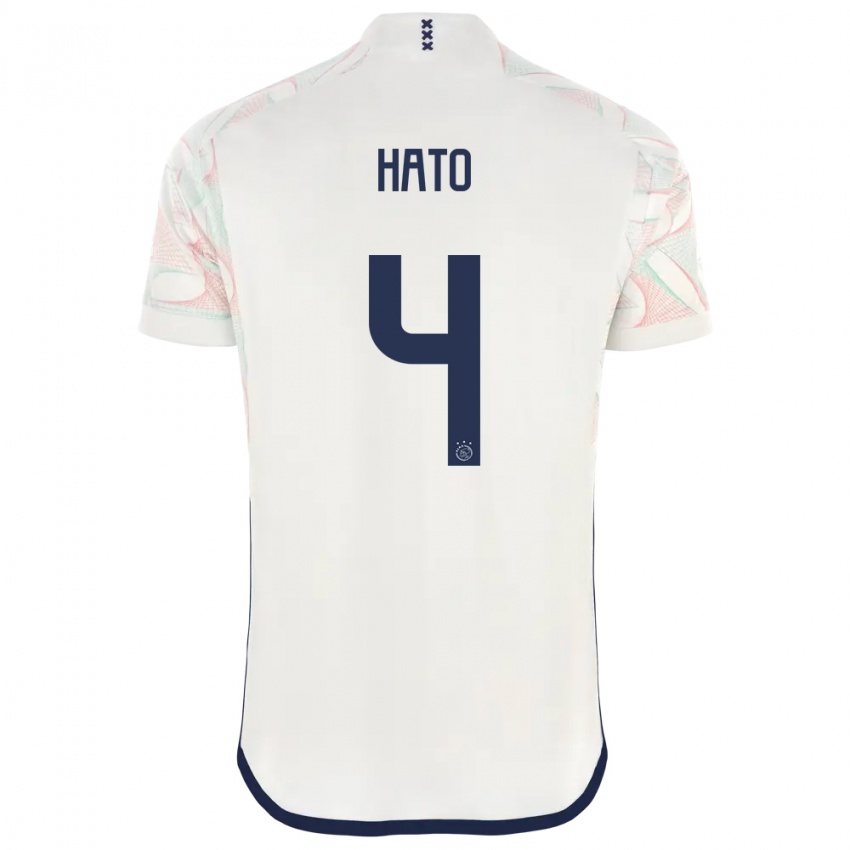 Męski Jorrel Hato #4 Biały Wyjazdowa Koszulka 2023/24 Koszulki Klubowe