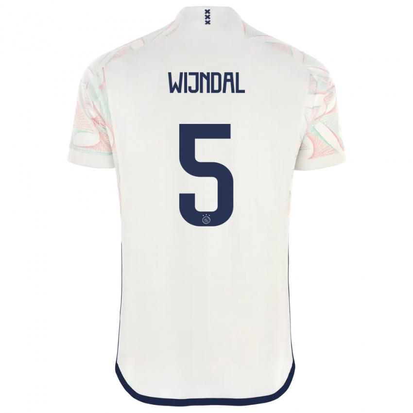 Męski Owen Wijndal #5 Biały Wyjazdowa Koszulka 2023/24 Koszulki Klubowe