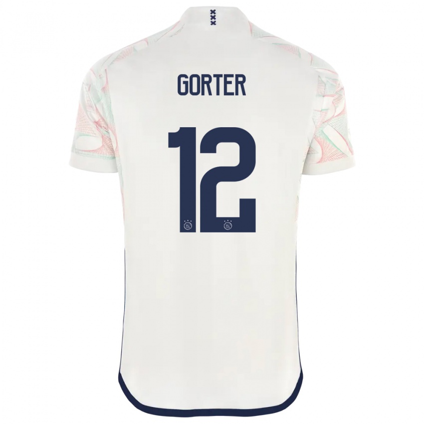 Męski Jay Gorter #12 Biały Wyjazdowa Koszulka 2023/24 Koszulki Klubowe