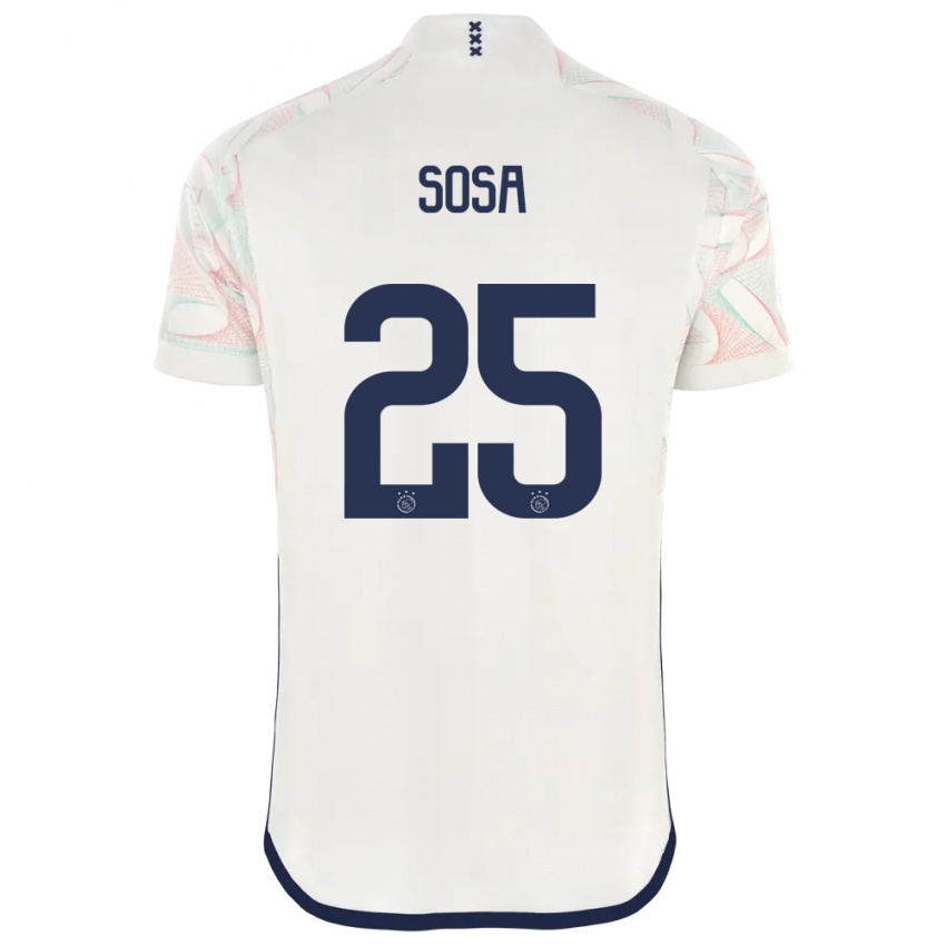 Męski Borna Sosa #25 Biały Wyjazdowa Koszulka 2023/24 Koszulki Klubowe