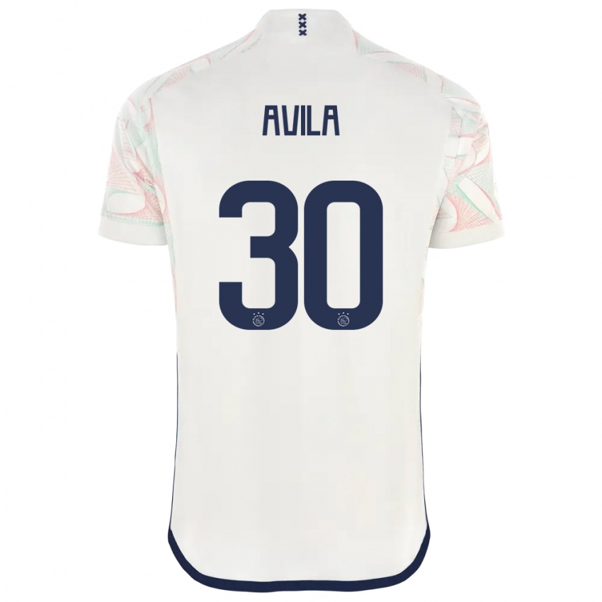 Męski Gastón Ávila #30 Biały Wyjazdowa Koszulka 2023/24 Koszulki Klubowe