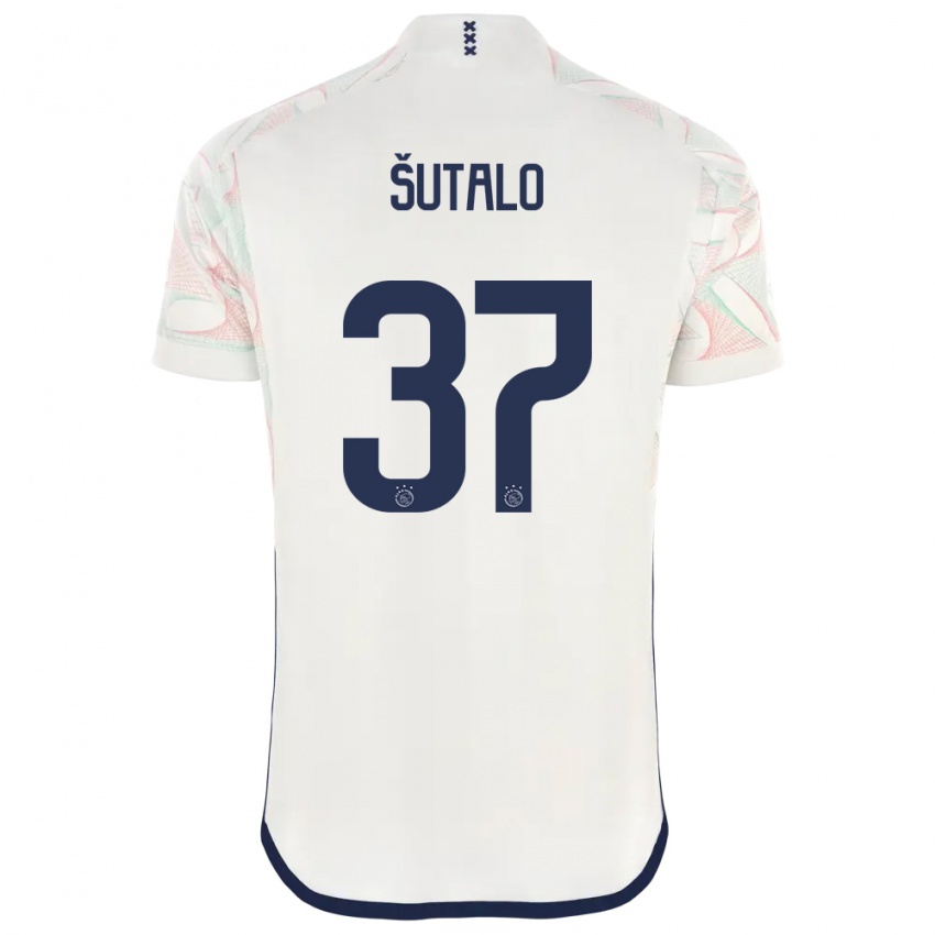 Męski Josip Sutalo #37 Biały Wyjazdowa Koszulka 2023/24 Koszulki Klubowe