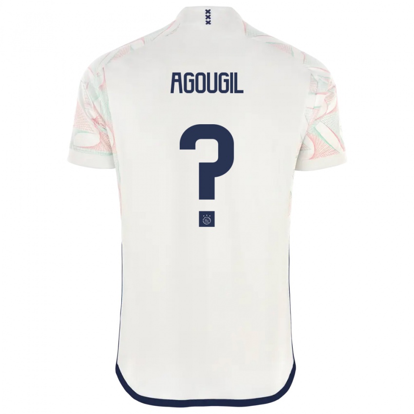 Męski Oualid Agougil #0 Biały Wyjazdowa Koszulka 2023/24 Koszulki Klubowe