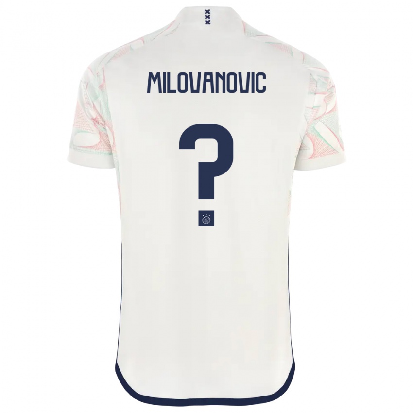 Męski Mateja Milovanovic #0 Biały Wyjazdowa Koszulka 2023/24 Koszulki Klubowe
