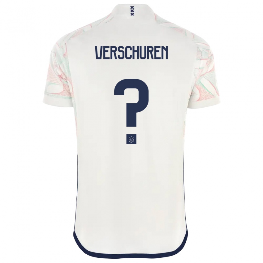 Męski Nick Verschuren #0 Biały Wyjazdowa Koszulka 2023/24 Koszulki Klubowe
