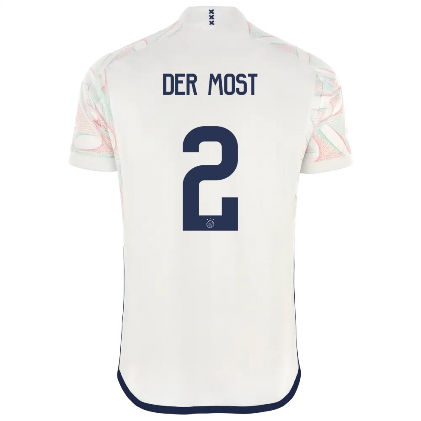 Męski Liza Van Der Most #2 Biały Wyjazdowa Koszulka 2023/24 Koszulki Klubowe