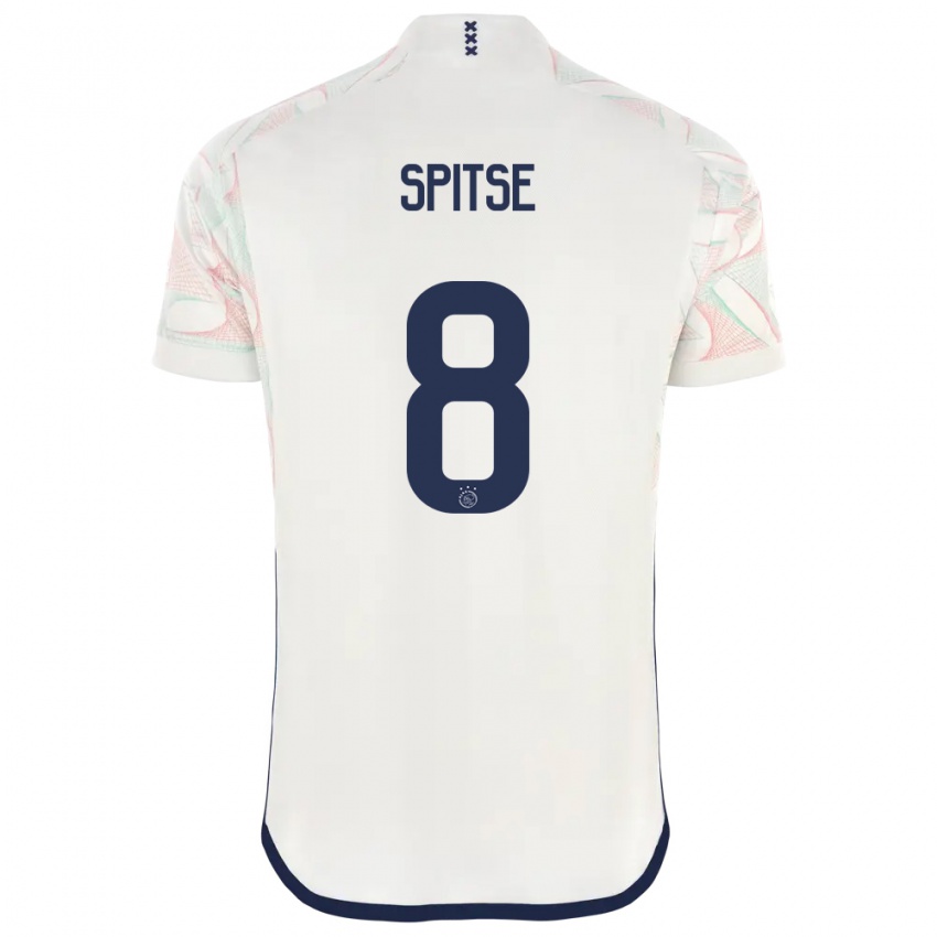 Męski Sherida Spitse #8 Biały Wyjazdowa Koszulka 2023/24 Koszulki Klubowe
