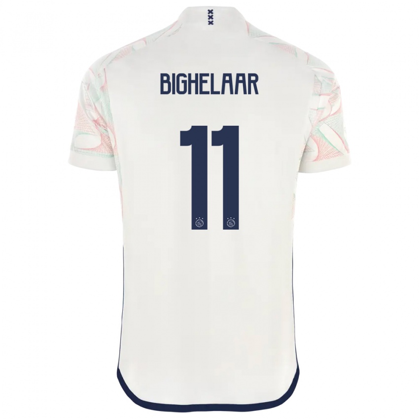 Męski Marjolijn Van Den Bighelaar #11 Biały Wyjazdowa Koszulka 2023/24 Koszulki Klubowe