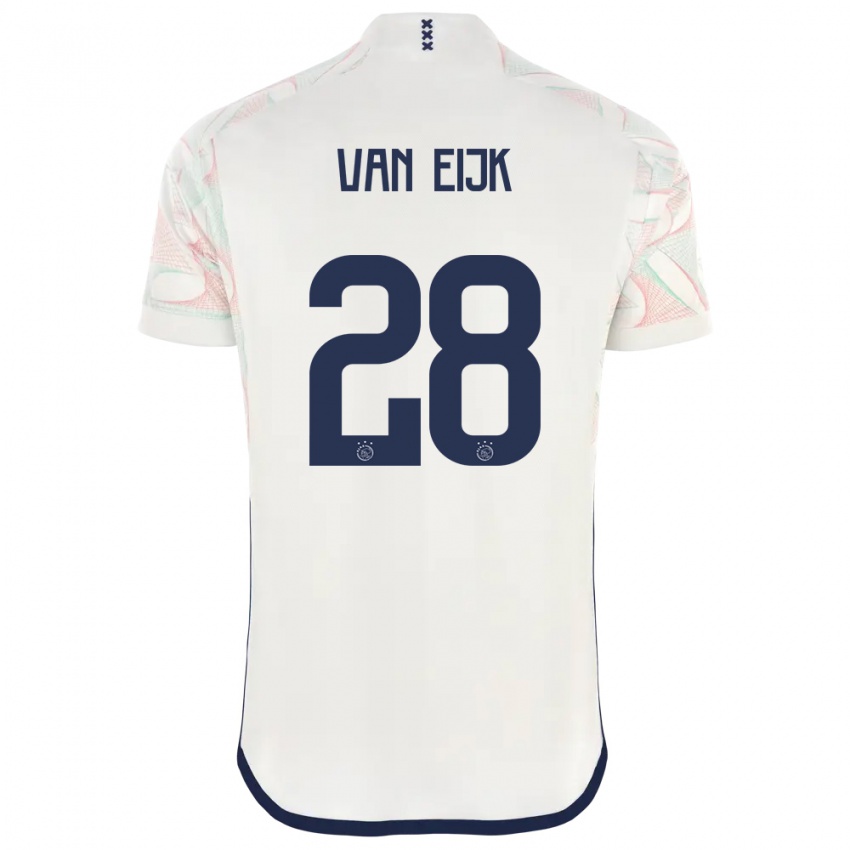 Męski Regina Van Eijk #28 Biały Wyjazdowa Koszulka 2023/24 Koszulki Klubowe