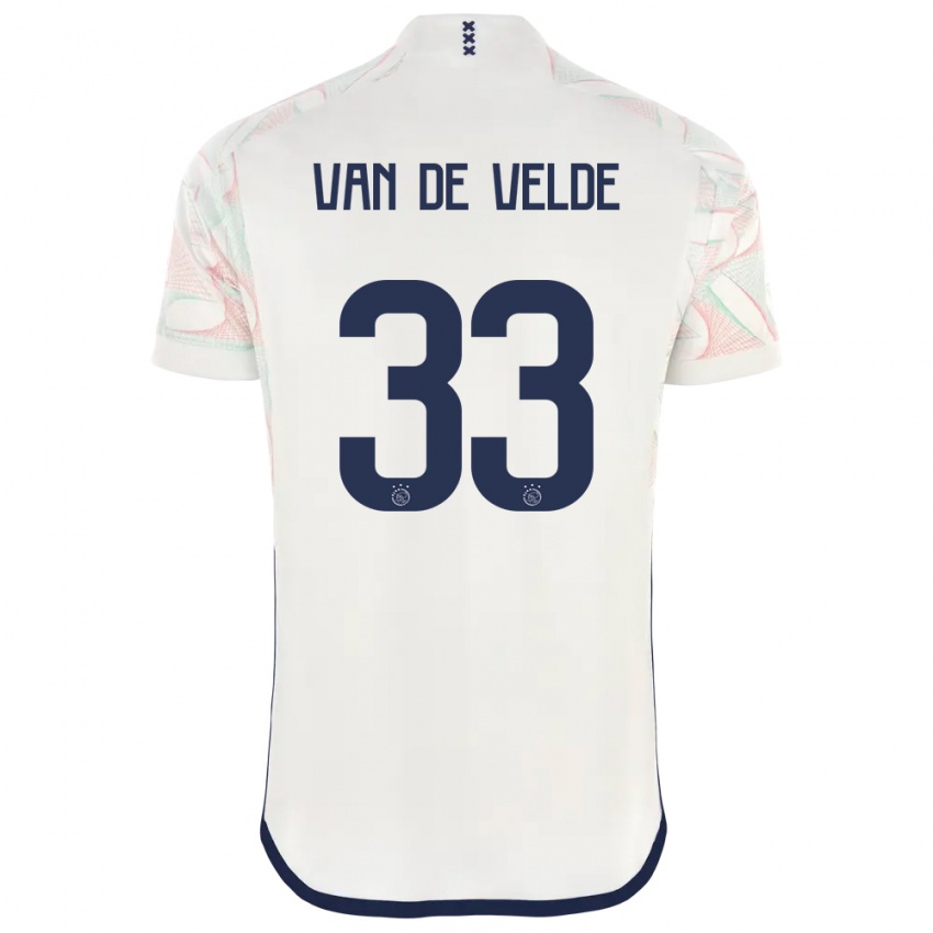 Męski Jonna Van De Velde #33 Biały Wyjazdowa Koszulka 2023/24 Koszulki Klubowe