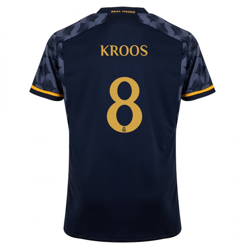 Męski Toni Kroos #8 Ciemny Niebieski Wyjazdowa Koszulka 2023/24 Koszulki Klubowe