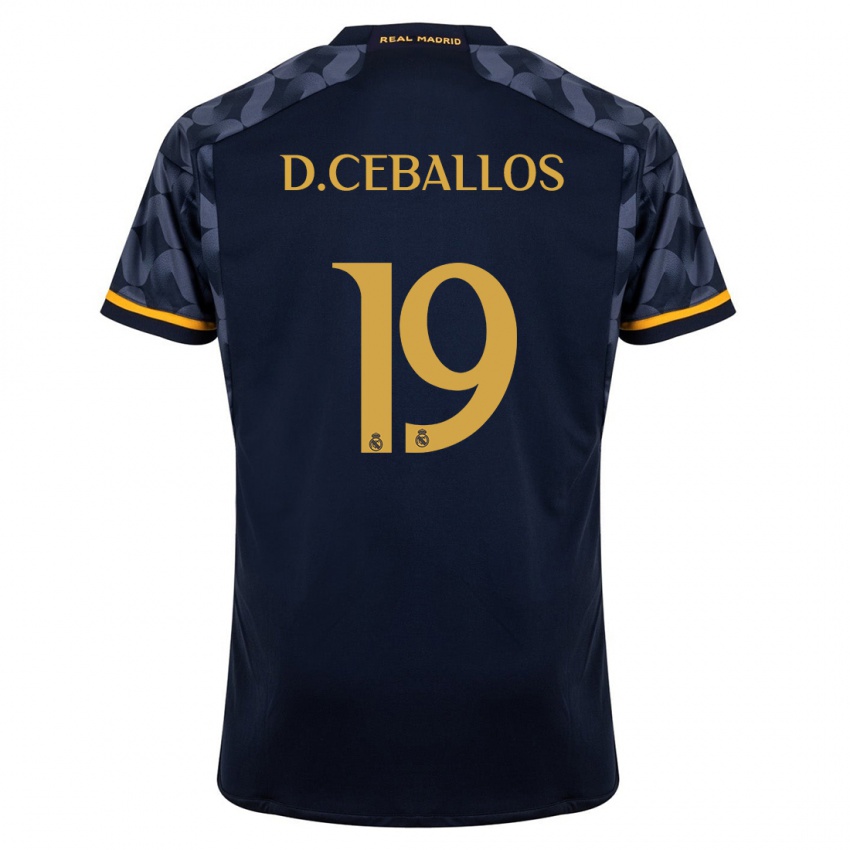 Męski Dani Ceballos #19 Ciemny Niebieski Wyjazdowa Koszulka 2023/24 Koszulki Klubowe