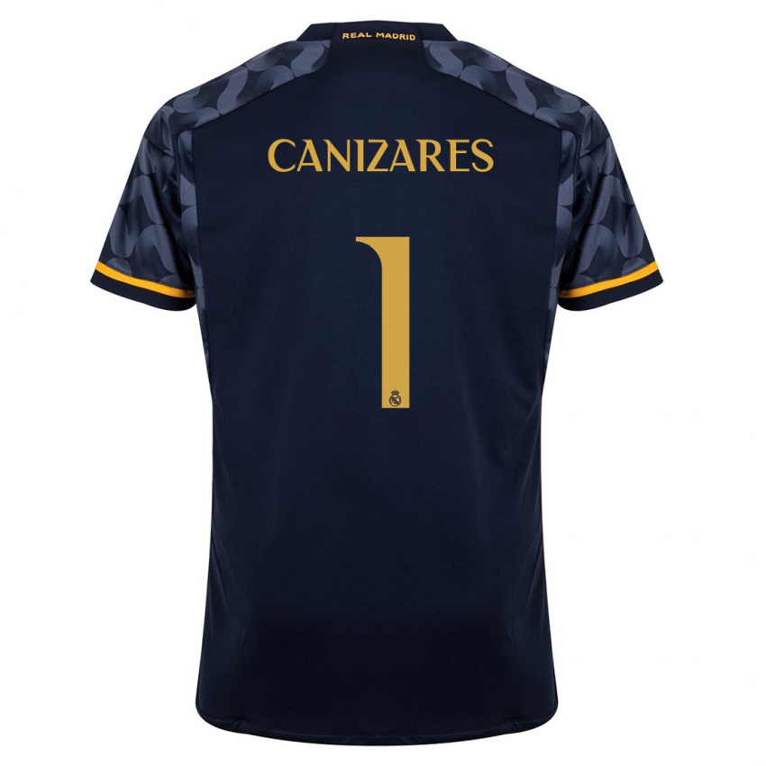 Męski Lucas Canizares #1 Ciemny Niebieski Wyjazdowa Koszulka 2023/24 Koszulki Klubowe