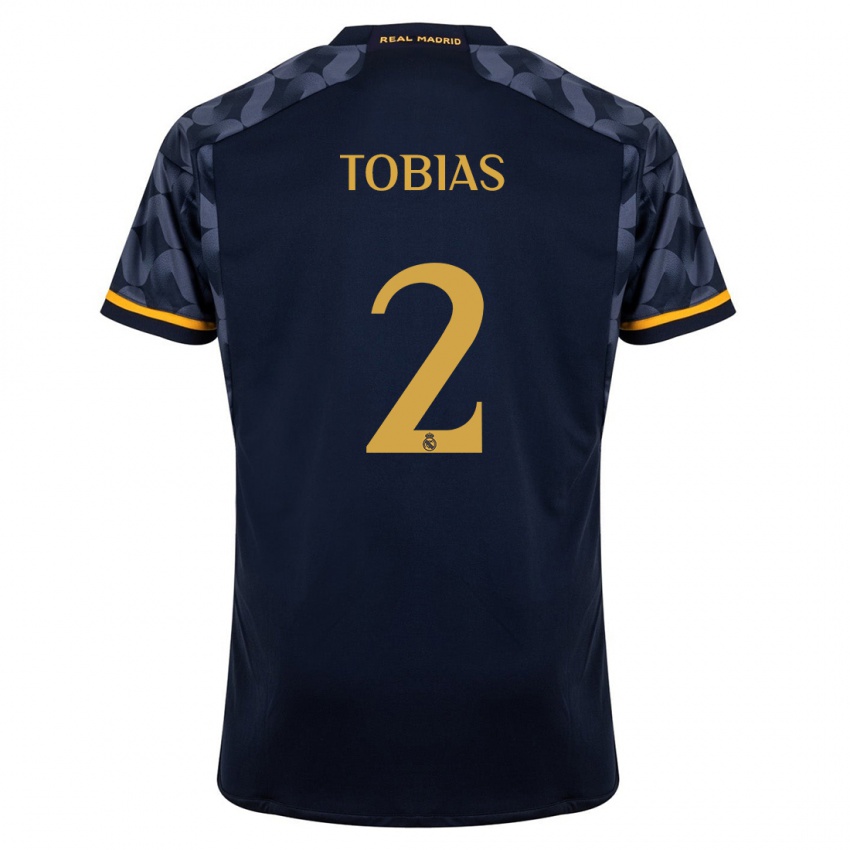 Męski Vinicius Tobias #2 Ciemny Niebieski Wyjazdowa Koszulka 2023/24 Koszulki Klubowe