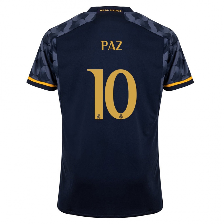 Męski Nico Paz #10 Ciemny Niebieski Wyjazdowa Koszulka 2023/24 Koszulki Klubowe