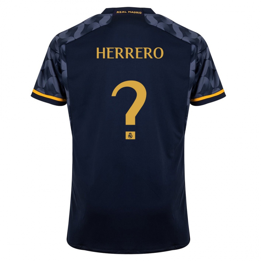 Męski Enrique Herrero #0 Ciemny Niebieski Wyjazdowa Koszulka 2023/24 Koszulki Klubowe