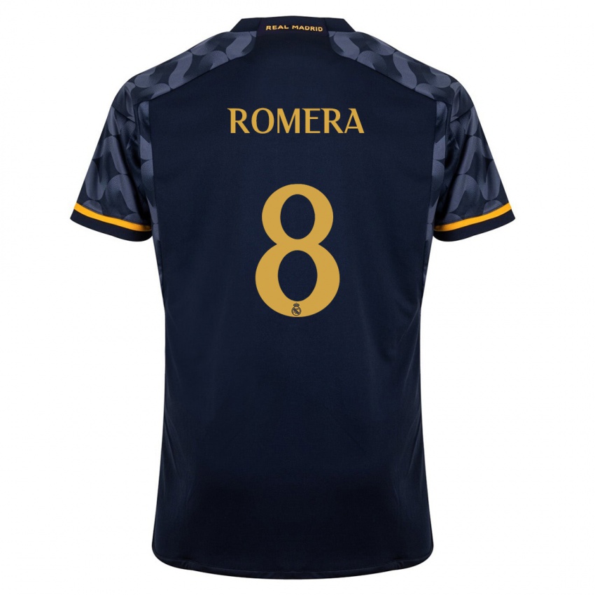 Męski Miguel Romera #8 Ciemny Niebieski Wyjazdowa Koszulka 2023/24 Koszulki Klubowe