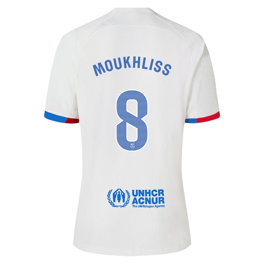 Męski Moha Moukhliss #8 Biały Wyjazdowa Koszulka 2023/24 Koszulki Klubowe