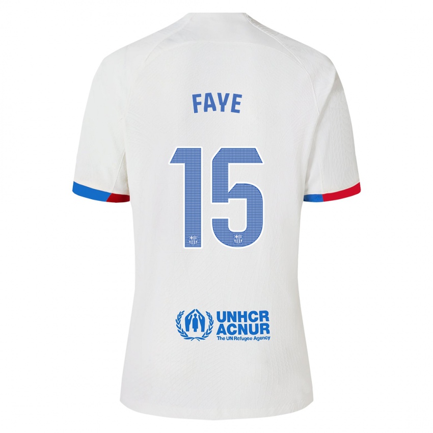 Męski Mikayil Faye #15 Biały Wyjazdowa Koszulka 2023/24 Koszulki Klubowe