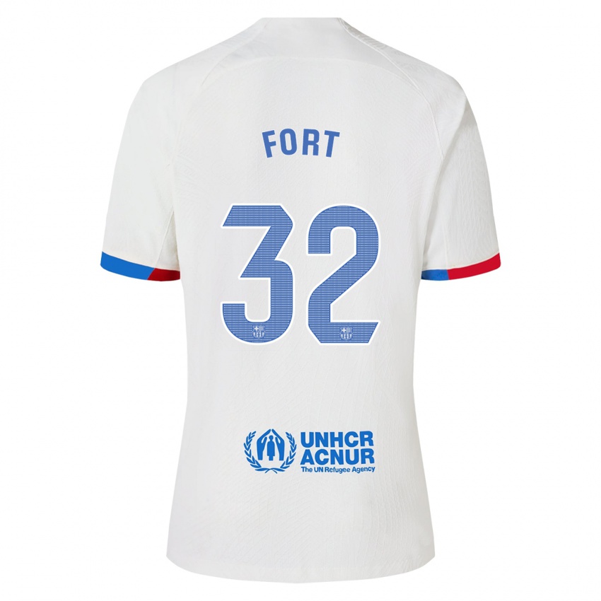 Męski Héctor Fort #32 Biały Wyjazdowa Koszulka 2023/24 Koszulki Klubowe