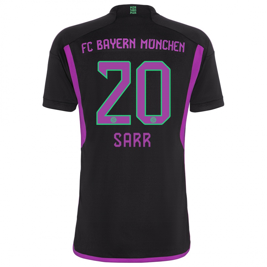 Męski Bouna Sarr #20 Czarny Wyjazdowa Koszulka 2023/24 Koszulki Klubowe