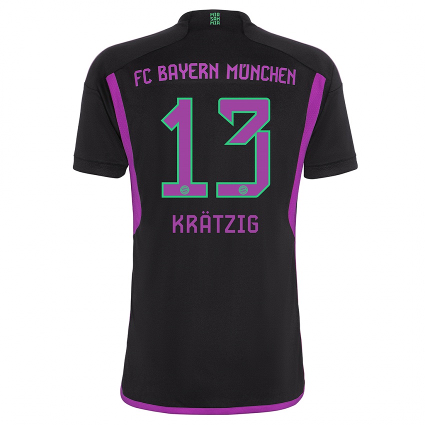 Męski Frans Krätzig #13 Czarny Wyjazdowa Koszulka 2023/24 Koszulki Klubowe
