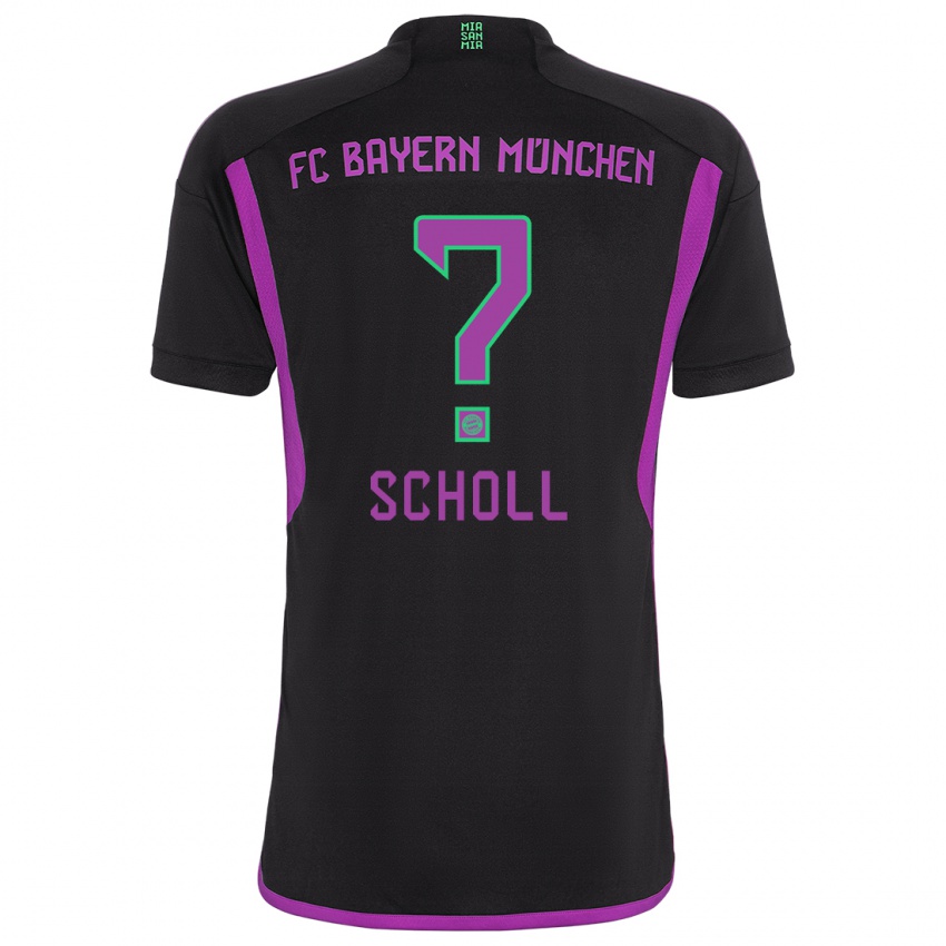 Męski Paul Scholl #0 Czarny Wyjazdowa Koszulka 2023/24 Koszulki Klubowe