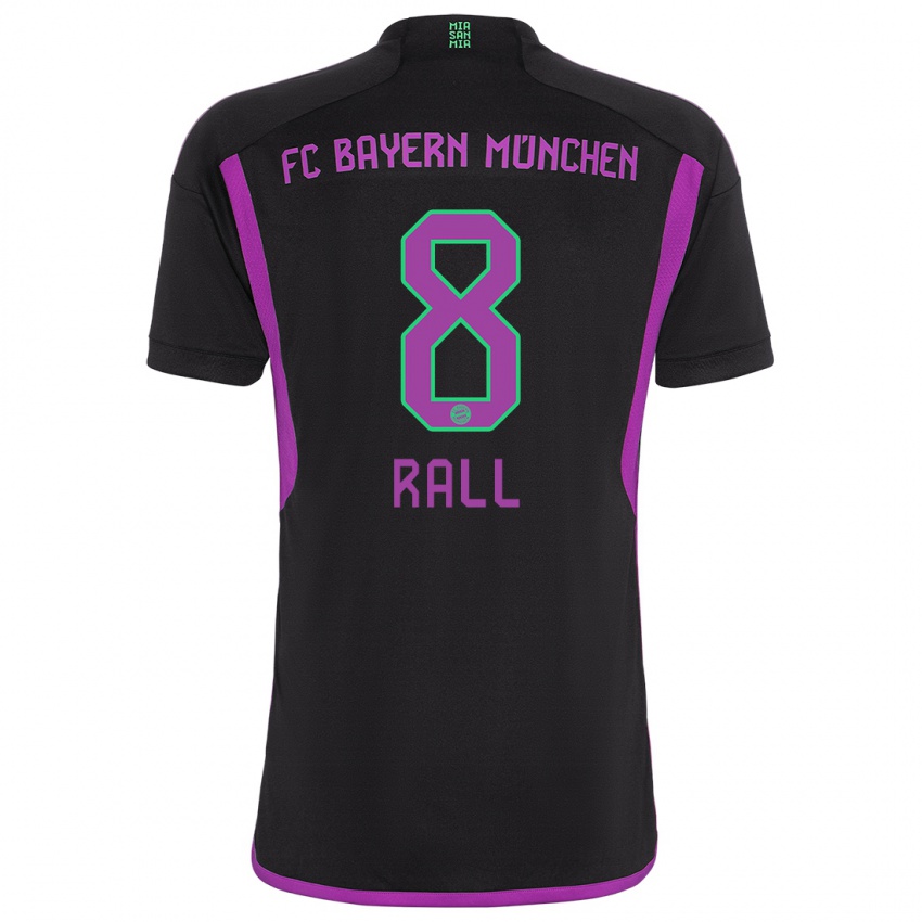 Męski Maximiliane Rall #8 Czarny Wyjazdowa Koszulka 2023/24 Koszulki Klubowe