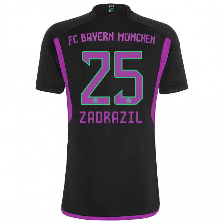 Męski Sarah Zadrazil #25 Czarny Wyjazdowa Koszulka 2023/24 Koszulki Klubowe