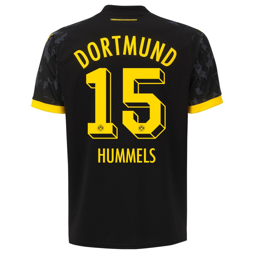 Męski Mats Hummels #15 Czarny Wyjazdowa Koszulka 2023/24 Koszulki Klubowe