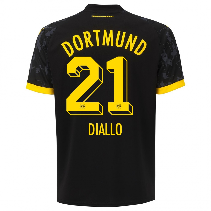 Męski Ousmane Diallo #21 Czarny Wyjazdowa Koszulka 2023/24 Koszulki Klubowe