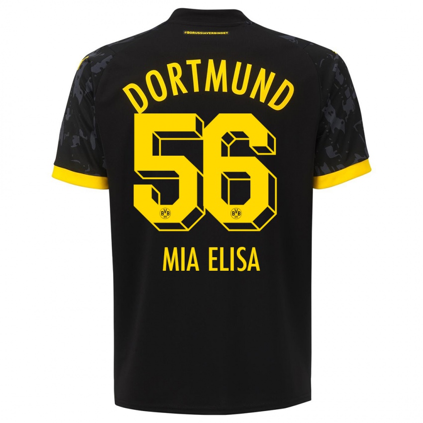 Męski Bomnuter Mia Elisa #56 Czarny Wyjazdowa Koszulka 2023/24 Koszulki Klubowe
