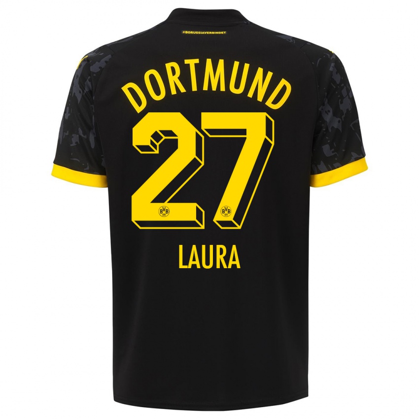 Męski Van Der Heijden Laura #27 Czarny Wyjazdowa Koszulka 2023/24 Koszulki Klubowe