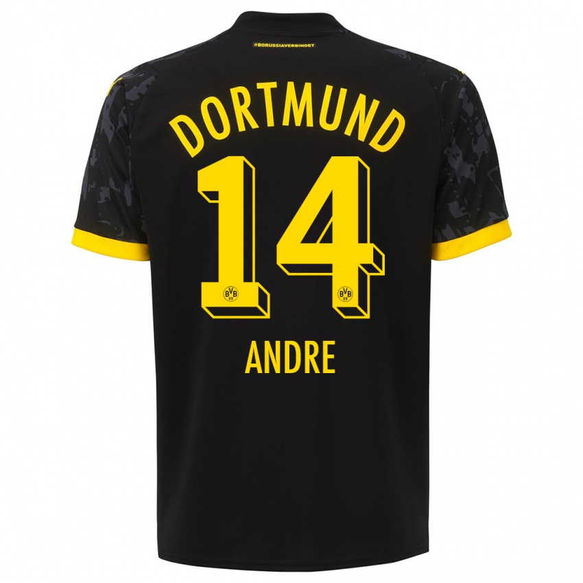 Męski Fuhr Andre #14 Czarny Wyjazdowa Koszulka 2023/24 Koszulki Klubowe