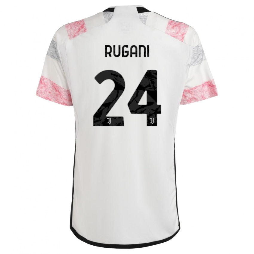 Męski Daniele Rugani #24 Biały Różowy Wyjazdowa Koszulka 2023/24 Koszulki Klubowe