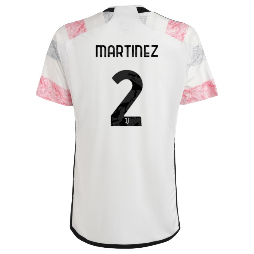 Męski Bruno Martinez #2 Biały Różowy Wyjazdowa Koszulka 2023/24 Koszulki Klubowe
