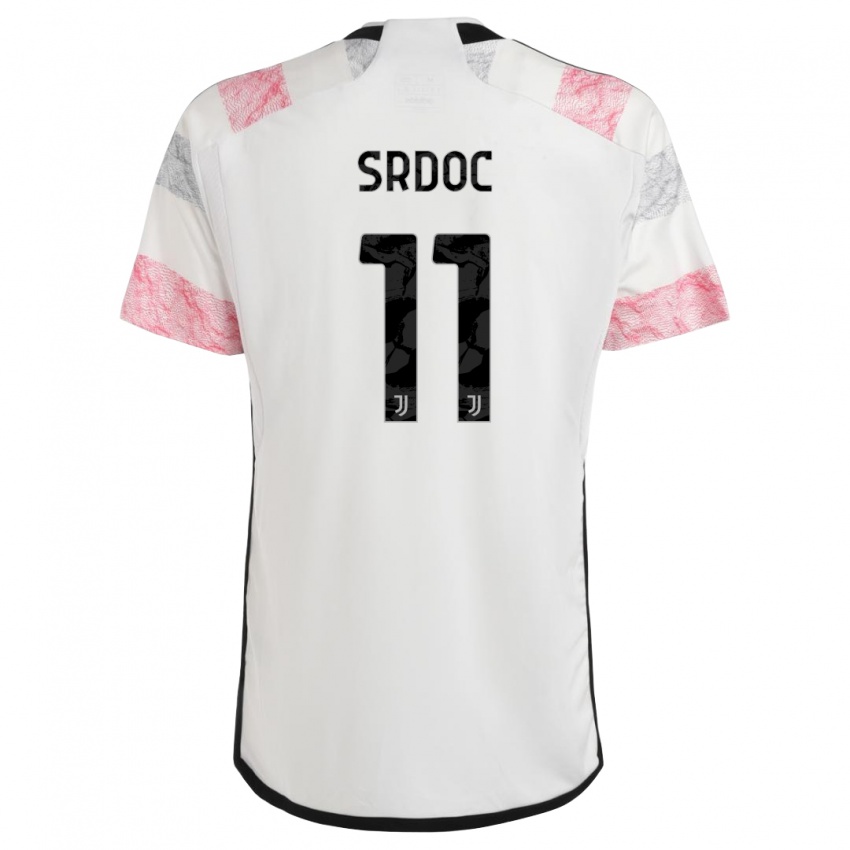 Męski Ivano Srdoc #11 Biały Różowy Wyjazdowa Koszulka 2023/24 Koszulki Klubowe