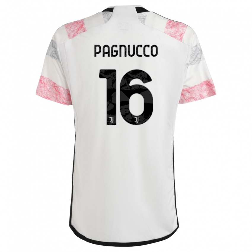 Męski Filippo Pagnucco #16 Biały Różowy Wyjazdowa Koszulka 2023/24 Koszulki Klubowe